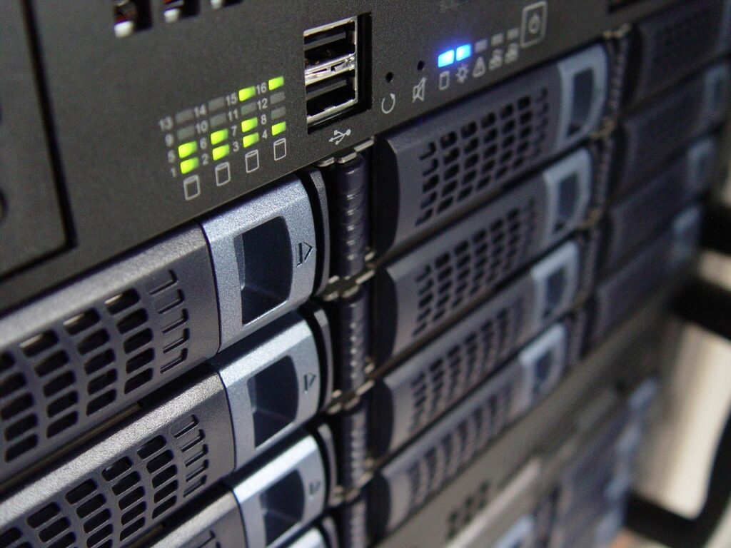 A server rack that could benefit from Server Room Environment Monitoring